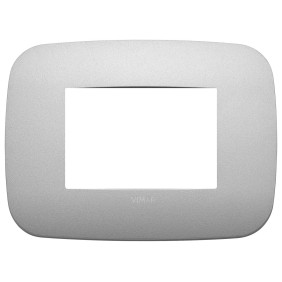 Placca Vimar Arkè Round 3 moduli Metallo argento matt 19683.23