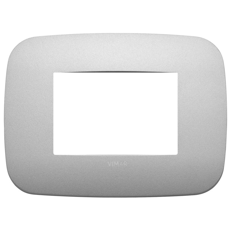 Placca Vimar Arkè Round 3 moduli Metallo argento matt 19683.23