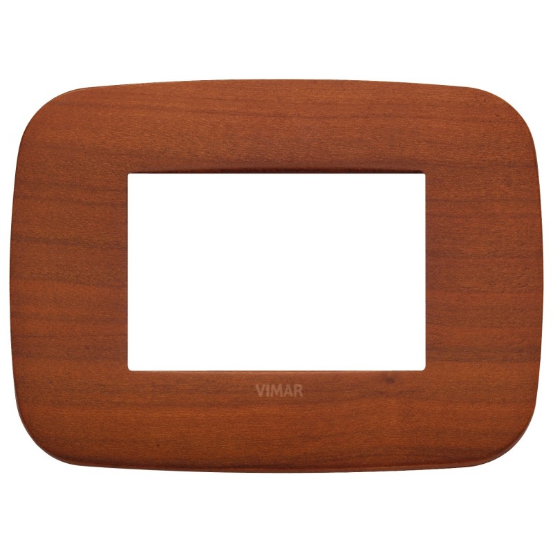 Placca Vimar Arkè Round 3 moduli Legno ciliegio codice 19683.52