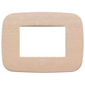 Placca Vimar Arkè Round 3 moduli Legno naturale acero 19683.53