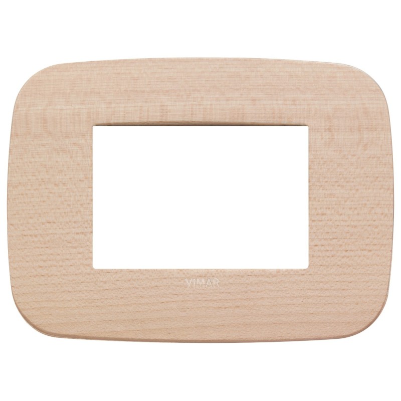 Placca Vimar Arkè Round 3 moduli Legno naturale acero 19683.53