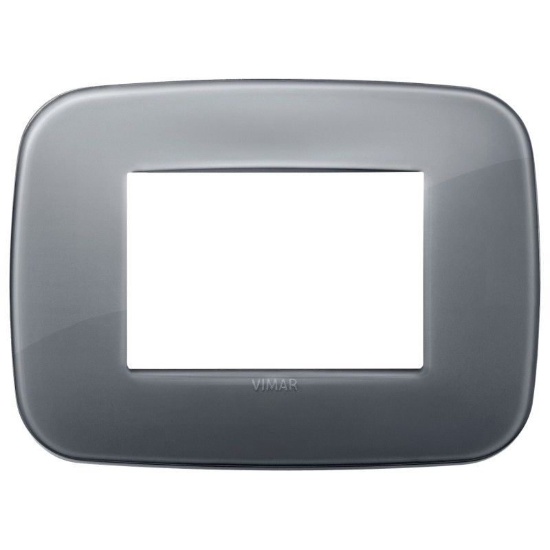 Placca Vimar Arkè Round 3 moduli Reflex grigio fumè codice 19683.61