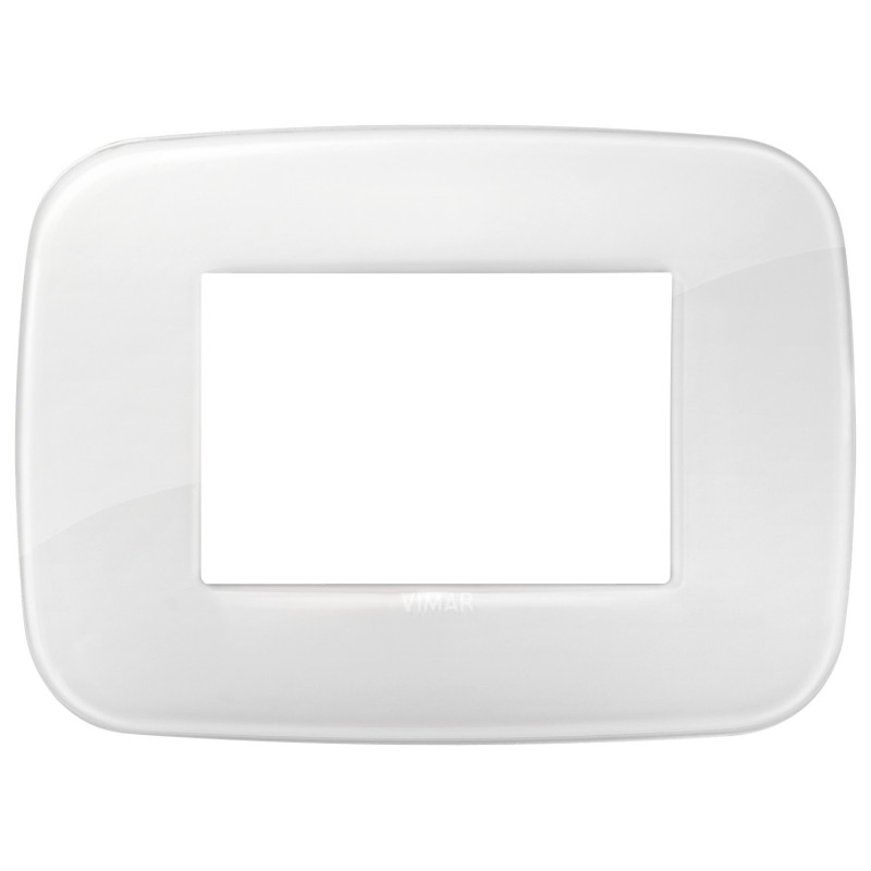 Placca Vimar Arkè Round 3 moduli Reflex ghiaccio codice 19683.66