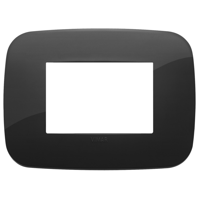 Placca Vimar Arkè Round 3 moduli tecnopolimero nero 19683.81