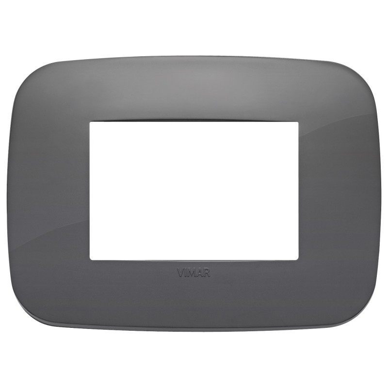 Placca Vimar Arkè Round 3 moduli grigio tecnopolimero 19683.82