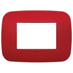 Placca Vimar Arkè Round 3 moduli rosso tecnopolimero 19683.85