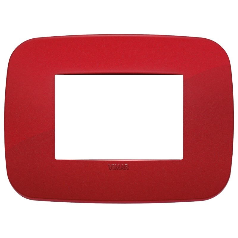 Placca Vimar Arkè Round 3 moduli rosso tecnopolimero 19683.85