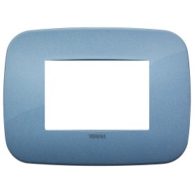 Placca Vimar Arkè Round 3 moduli blu in tecnopolimero 19683.86
