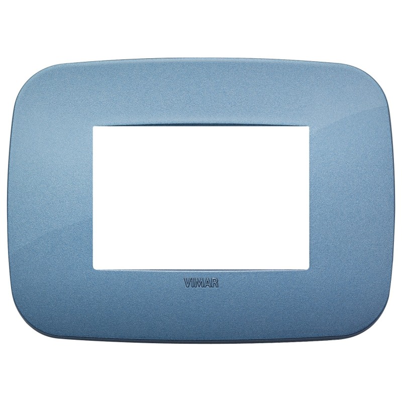 Placca Vimar Arkè Round 3 moduli blu in tecnopolimero 19683.86