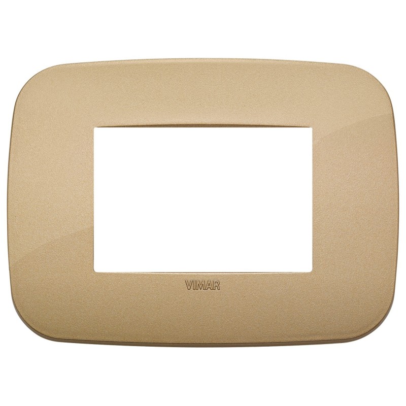 Placca Vimar Arkè Round 3 moduli oro antico tecnopolimero 19683.88