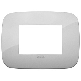 Placca Vimar Arkè Round 3 moduli silver tecnopolimero 19683.89