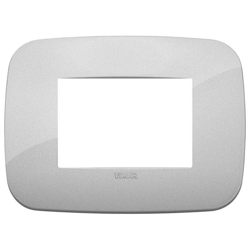 Placca Vimar Arkè Round 3 moduli silver tecnopolimero 19683.89