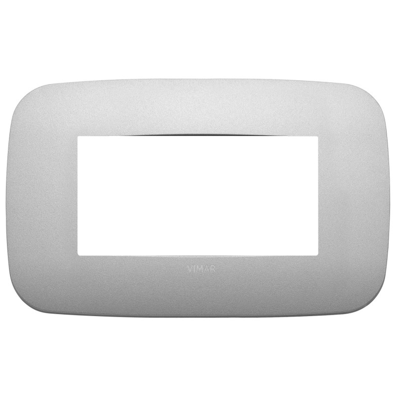 Placca Vimar Arkè Round 4 moduli Metallo argento matt 19684.23