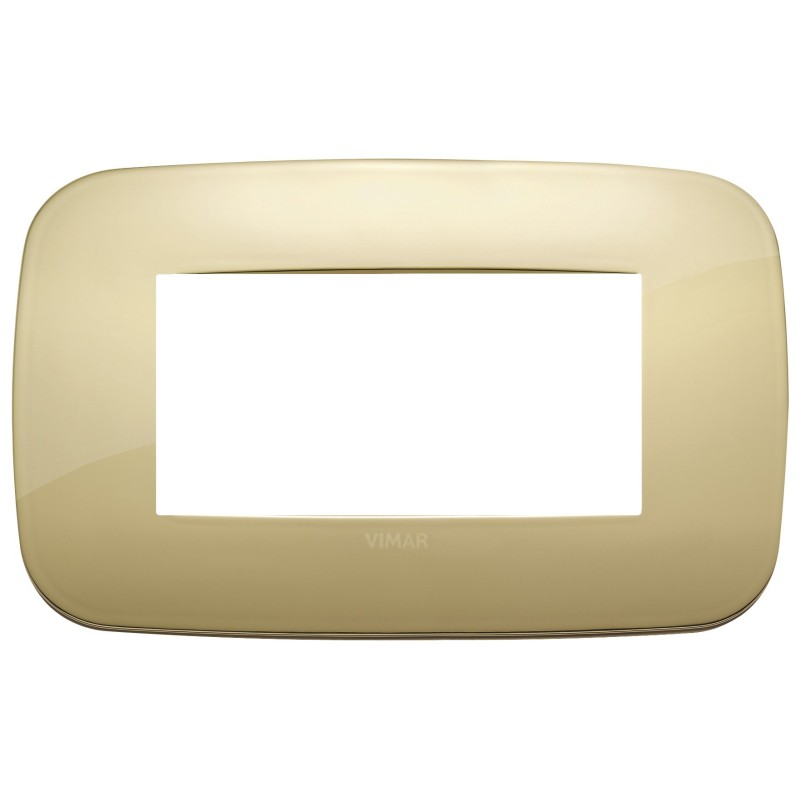 Placca Vimar Arkè Round 4 moduli colore oro Metallo 19684.27