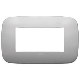 Placca Vimar Arkè Round 4 moduli Metallo nichel matt 19684.30