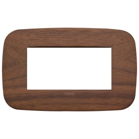 Placca Vimar Arkè Round 4 moduli Legno naturale noce 19684.51