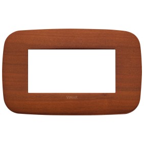 Placca Vimar Arkè Round 4 moduli Legno naturale ciliegio 19684.52