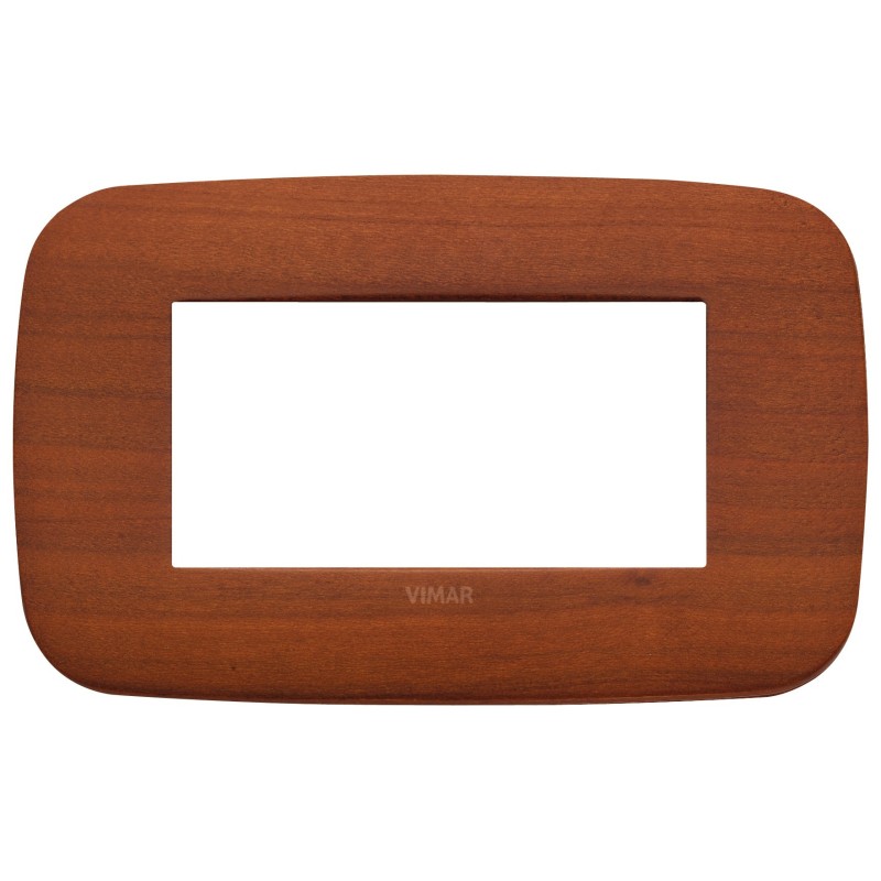 Placca Vimar Arkè Round 4 moduli Legno naturale ciliegio 19684.52
