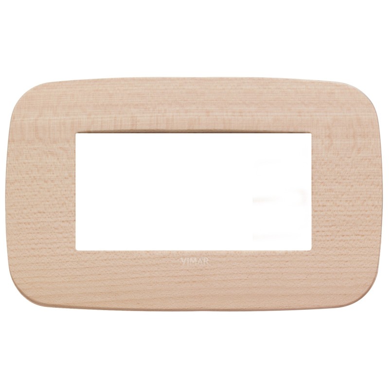 Placca Vimar Arkè Round 4 moduli Legno naturale acero 19684.53