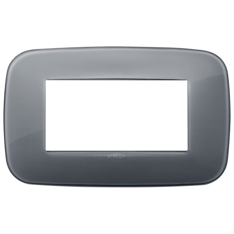 Placca Vimar Arkè Round 4 moduli Reflex grigio fumè 19684.61