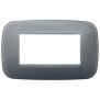 Placca Vimar Arkè Round 4 moduli Reflex grigio fumè 19684.61