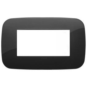 Placca Vimar Arkè Round 4 moduli tecnopolimero nero 19684.81