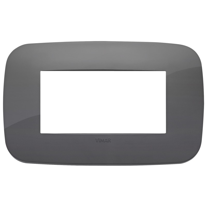 Placca Vimar Arkè Round 4 moduli grigio tecnopolimero 19684.82