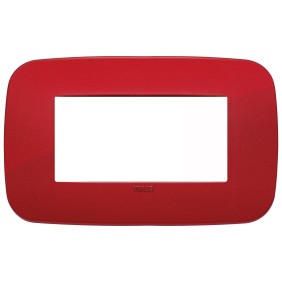 Placca Vimar Arkè Round 4 moduli rosso tecnopolimero 19684.85