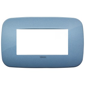 Placca Vimar Arkè Round 4 moduli blu in tecnopolimero 19684.86