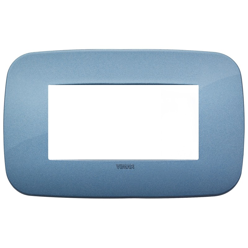 Placca Vimar Arkè Round 4 moduli blu in tecnopolimero 19684.86