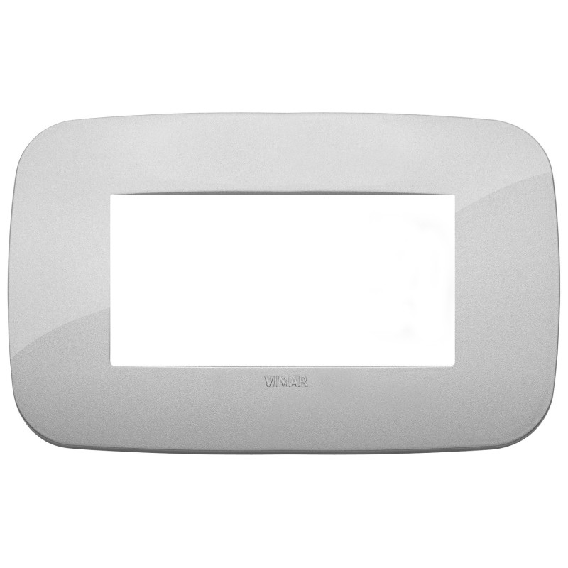 Placca Vimar Arkè Round 4 moduli silver tecnopolimero 19684.89