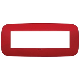 Placca Vimar Arkè Round 7 moduli rosso tecnopolimero 19687.85