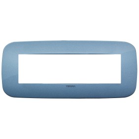 Placca Vimar Arkè Round 7 moduli blu in tecnopolimero 19687.86