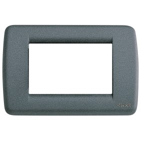 Placca Vimar Idea Rondo' 3 Moduli ardesia in metallo 16753.46