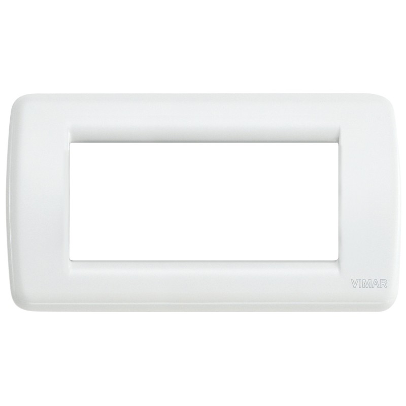 Placca Vimar Idea Rondo' 4 Moduli bianco in metallo 16754.01