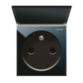 Presa standard francese 2P+T 16A  con sportello 2 moduli Ave life 442092TSS