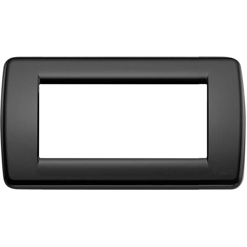 Placca Vimar Idea Rondo' 4 Moduli nero tecnopolimero 16764.16