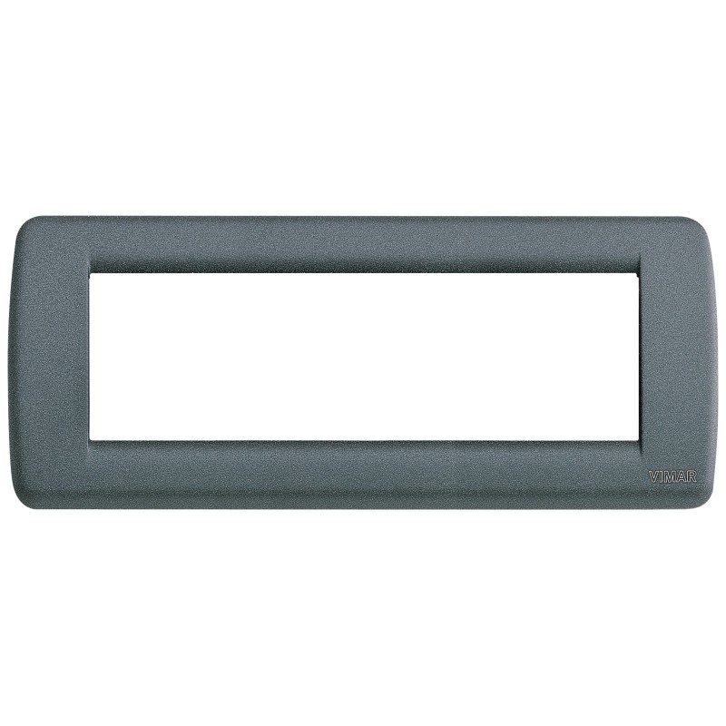 Placca Vimar Idea Rondo' 6 Moduli ardesia in metallo 16756.46