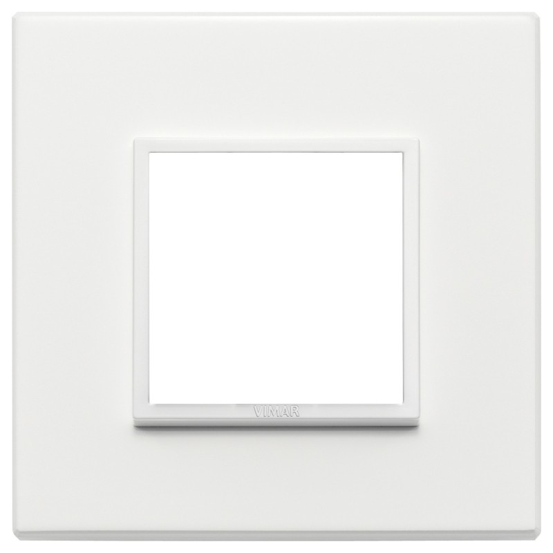 Placca Vimar Eikon Evo 2 posti  Bianco Totale alluminio 21642.17