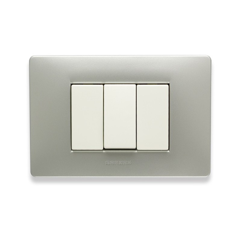 Placca Master Mix Grey moon in tecnopolimero 3 posti 21MX253