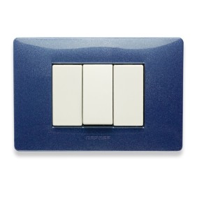 Placca Master Mix Blu vega in tecnopolimero 3 posti 21MX353