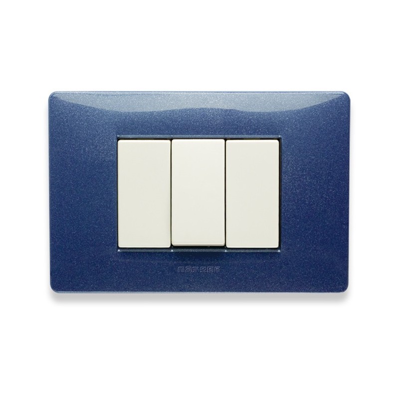 Placca Master Mix Blu vega in tecnopolimero 3 posti 21MX353