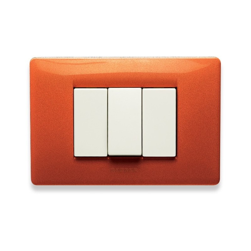 Placca Master Mix Arancio tibet in tecnopolimero 3 posti 21MX333