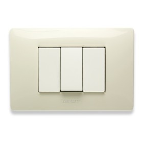 Placca Master Mix Bianco safari in tecnopolimero 3 posti 21MX283