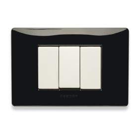 Placca Master Mix Nero Panther in tecnopolimero 3 posti 21MX203