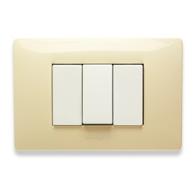 Placca Master Mix Bianco Parigi in tecnopolimero 3 posti 21MX123