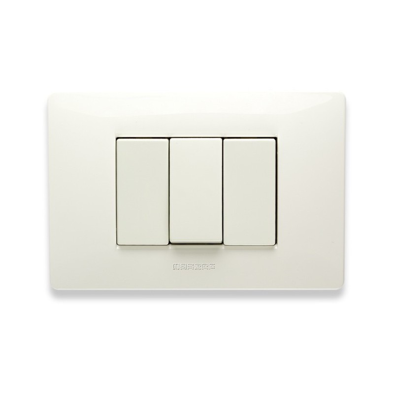 Placca Master Mix Bianco aspen in tecnopolimero 3 posti 21MX103