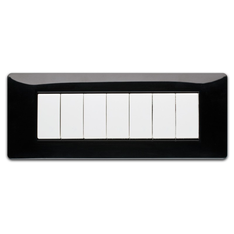 Placca Master Mix Nero Panther in tecnopolimero 7 posti 21MX207