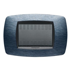 Placca Master Modo Satinato blu  in tecnopolimero 3 posti 39TC523
