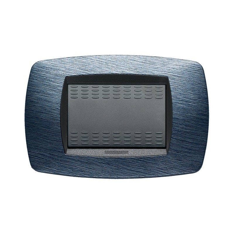 Placca Master Modo Satinato blu  in tecnopolimero 3 posti 39TC523
